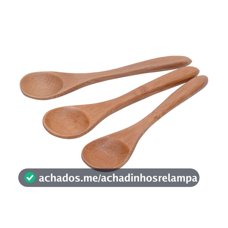 Mimo Style Jogo de Colheres Ecokitchen Feito Inteiramente de Bambu Ecológico. Resistente e Durável. Conjunto Composto Por 3 Pçs de Colheres. Ideal para Saleiros, Farinheiros, Açucareiros, Entre Outros