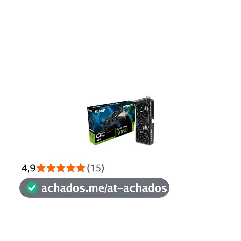 Placa de Vídeo PALIT GEFORCE RTX5060 INFINITY 2 OC 8GB GDDR7 128BIT NE75060V19P1-GB2063L