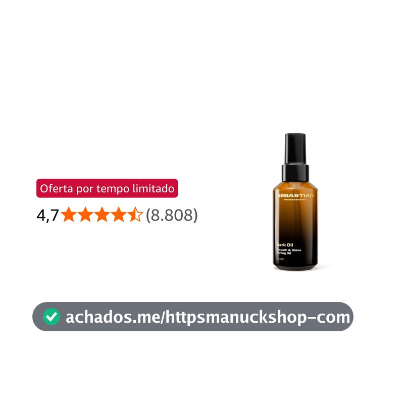 Sebastian Professional, Dark Oil, óleo capilar de brilho e maciez com absorção rápida para todos os tipos de cabelo, 100ml