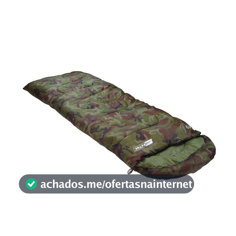 ntk, Saco de Dormir Tipo Sarcófago Viper, com Faixa de Temperatura entre 5°C à 12°C, com Capuz Incorporado e Bolsa de Transporte, Camuflado