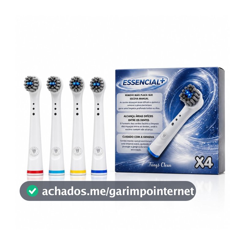 Kit com 4 Cabeças de Reposição para Escova Elétrica – Compatível com Oral-B