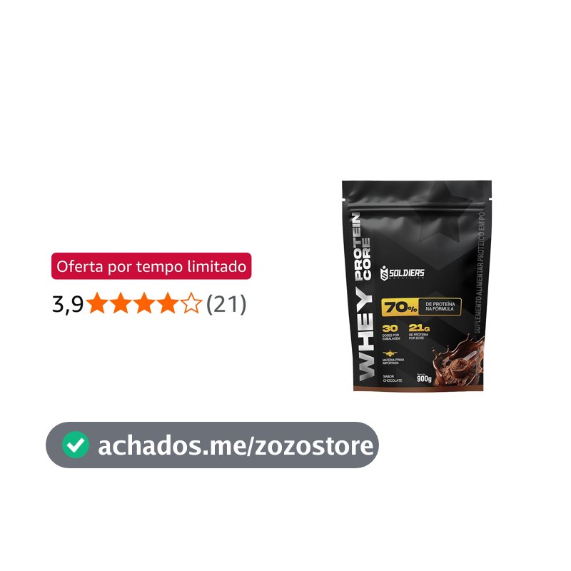 Whey Core Protein Proteínas Pó 900g - Soldiers Nutrition (Chocolate)