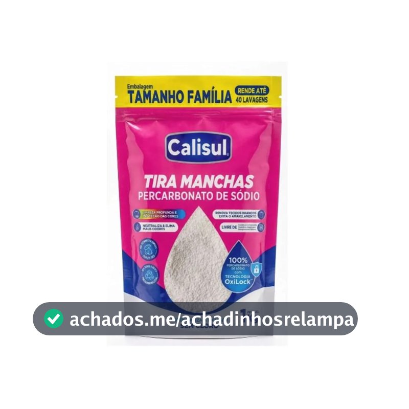 Percarbonato de Sódio 1kg - Limpeza Produnda - Remove Manchas das Roupas Brancas e Coloridas - Alvejante Sem Cloro
