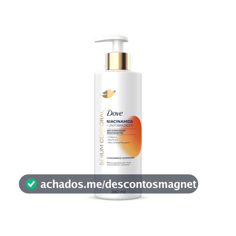 Sérum Hidratante Corporal Para Pele com Tom Irregular 48h de Hidratação Regenerativa Dove Dermo Renovador Niacinamida Redutor de Marcas Escurecidas Clinicamente Comprovado 380mL