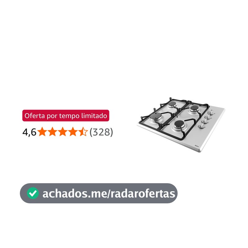 Cooktop Philco 4 Bocas Prata PCT04I – Bivolt