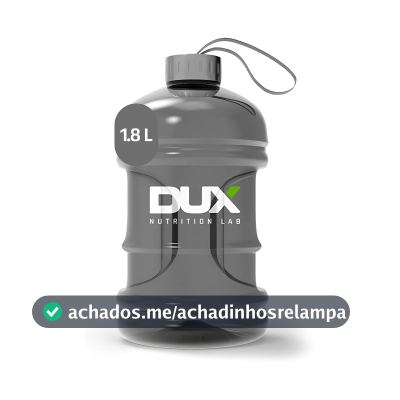 DUX HUMAN HEALTH Mini Galão 1875 mL – Garrafa Fumê Livre de BPA, Tampa Metálica, Ideal para Academia e Rotina Diária
