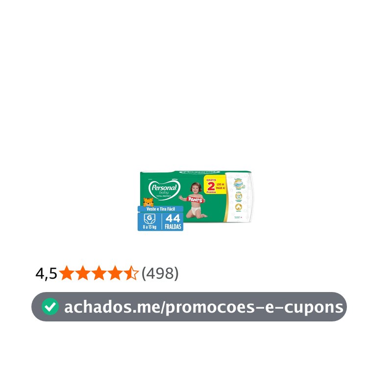 Personal Fralda Baby Total Protect Pants Grande, 44 Unidades