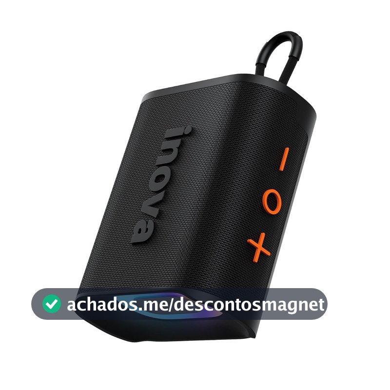 Caixa de Som, inava, Go-4 Pro, Bluetooth, Portátil,12h de reprodução, À Prova D'água IP67, Luzes RGB, TWS/FM/USB/TF(preto)