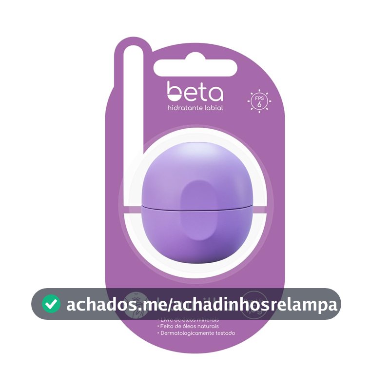 BETA Hidratante Labial BAUNILHA 9,5g - Hidratação profunda para seus lábios, com aroma de Baunilha, feito com ingredientes naturais, com fator de proteção solar, design prático e sofisticado