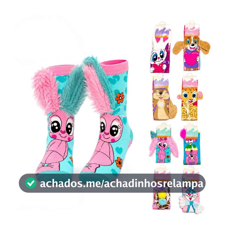 1 Par Meia Menina Infantil Divertidas Cano Alto Confortáveis, Meia Maluca Para Crianças, Inverno, Escola - Modelos Aleatórios Conforme Disponíbilidade (Menina)