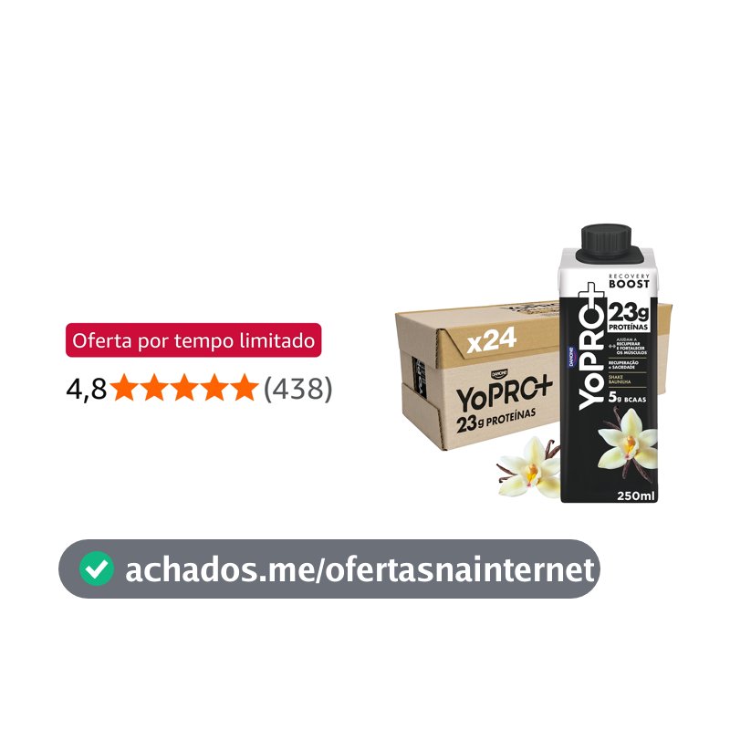 Pack YoPRO Bebida Láctea UHT Baunilha, Alto Teor de Proteína (23 g), Caixinha 250 ml – 24 Unidades