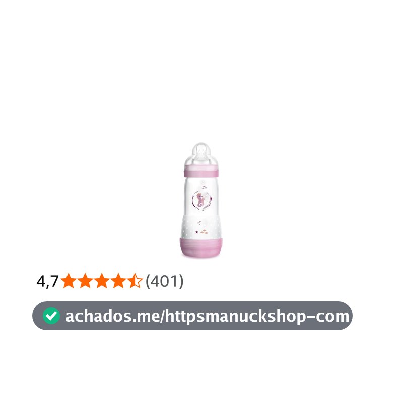 Mamadeira 320ml Easy Start Set Bico 4m+ Rosa - MAM