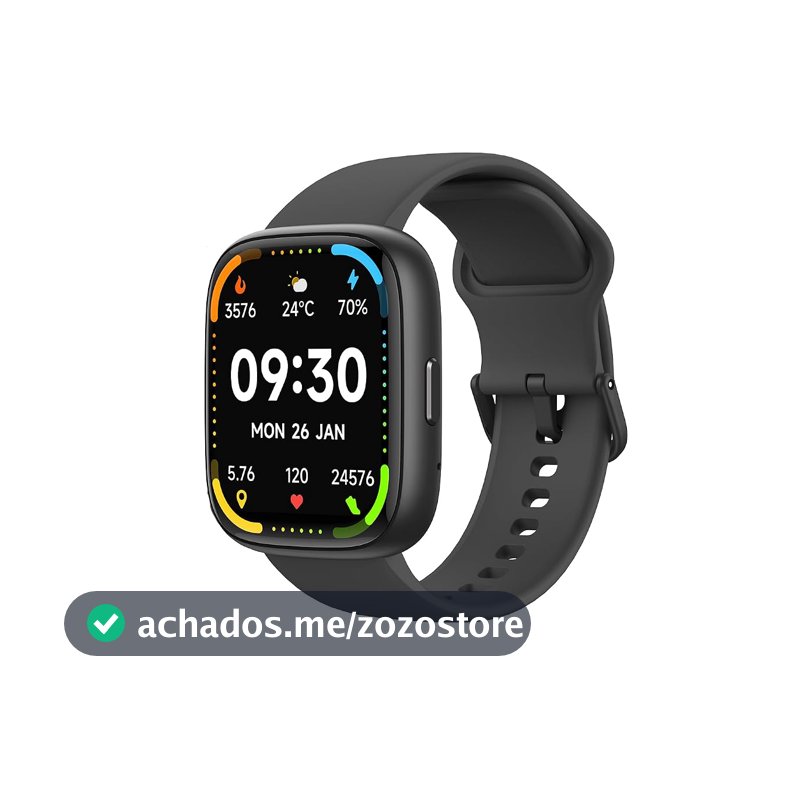 Bettdow SmartWatch, relogio smartwatch com Ecrã tátil e Alexa, à prova d'água IP68, relogio feminino e masculino, com 100+ modo esportivo e recebimento de notificações(preto)