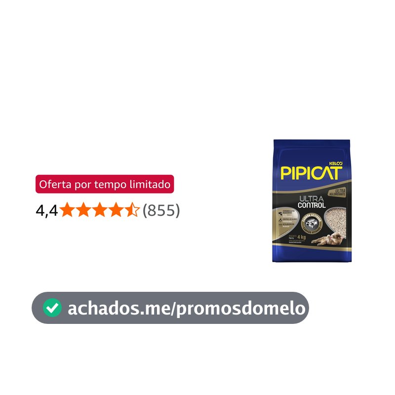 Pipicat Areia Higiênica Ultra Control 4 kg