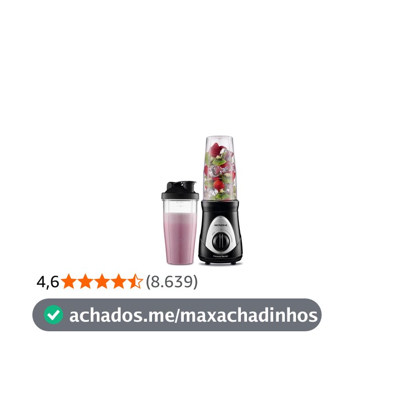 MONDIAL Personal Blender, Preto/Prata, 300W, 110V - DG-01