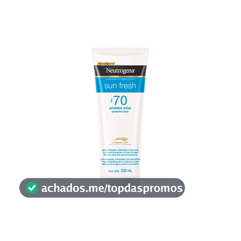 Protetor Solar Corporal em Loção Neutrogena Sun Fresh, FPS 70, 200ml