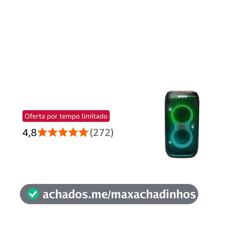 JBL, Caixa de Som, PartyBox Club 120, Bluetooth, Show de Luzes, À Prova de Respingos, Som JBL Pro Sound, 160W RMS - Preta