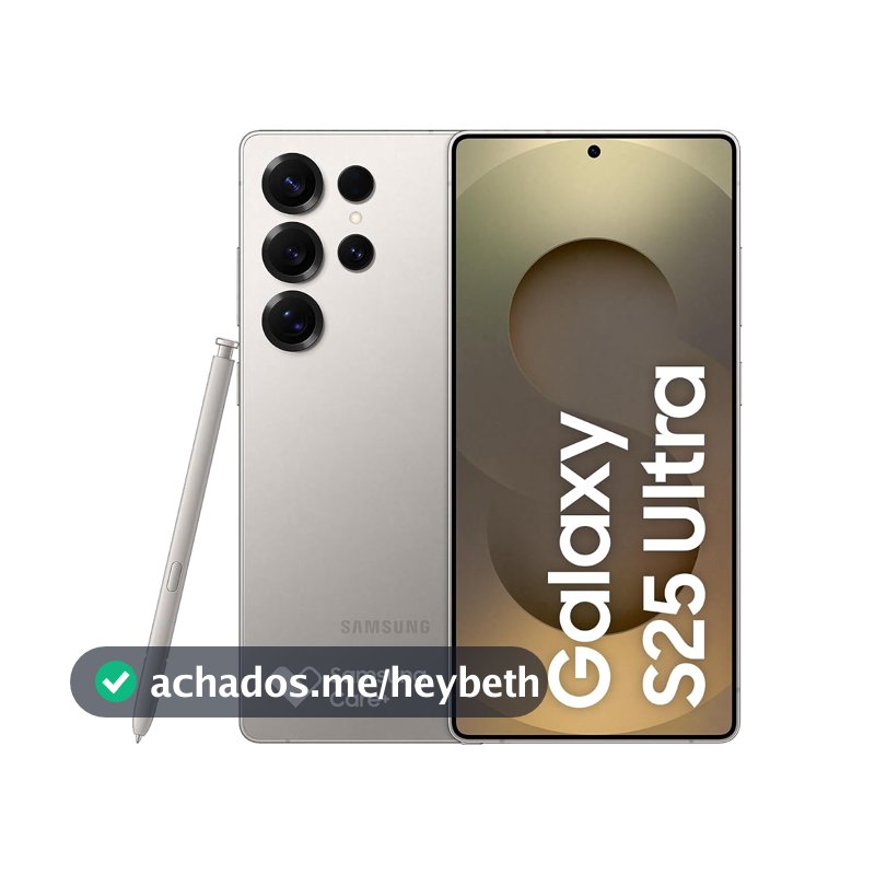 Celular Samsung Galaxy S25 Ultra 5G, 512GB, 12GB RAM, Câmera Quádrupla de 200+50+10+50, Tela Grande de 6.9", Titânio Cinza