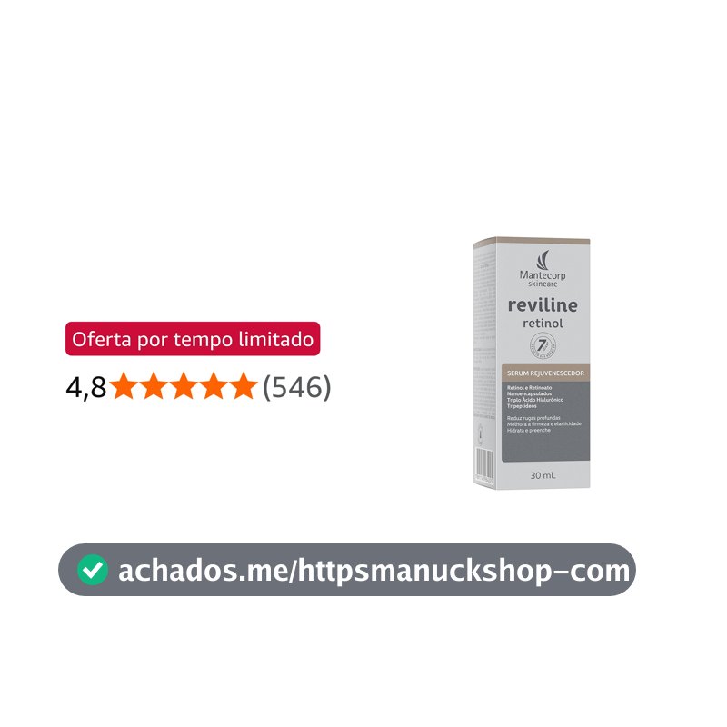 Mantecorp - Sérum Rejuvenescedor Reviline Retinol - Retinol e Retinoato Nanoencapsulados e Triplo Ácido Hialurônico - Renovação e Firmeza da Pele - 30ml