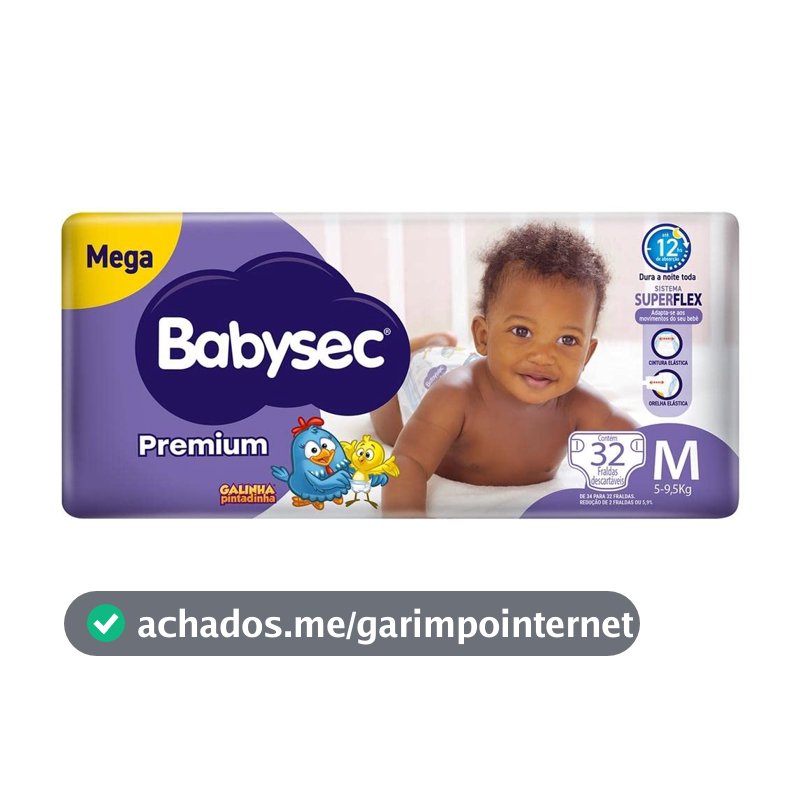 Babysec Fralda Premium M 32 Unidades