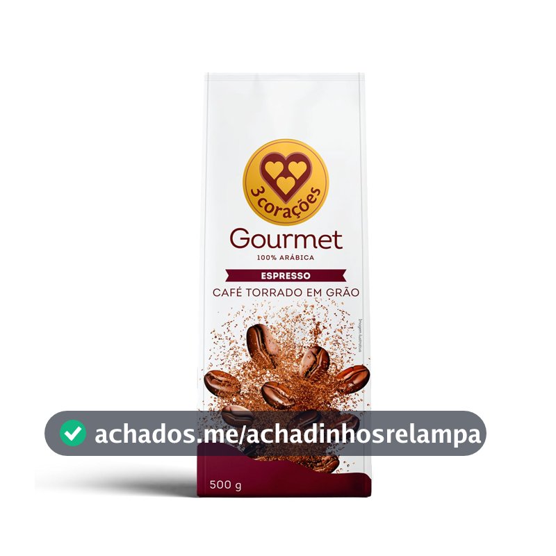 3 Corações Café Torrado em Grãos Espresso Gourmet, 500g