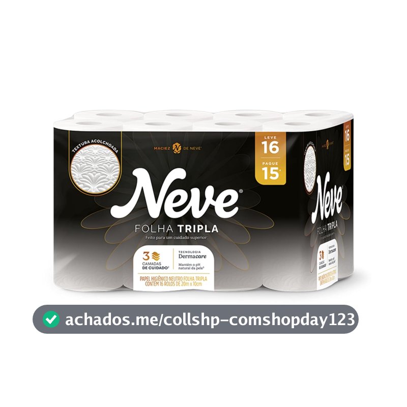 Papel Higiênico Neve Supreme Folha Tripla Leve 16 Pague 15 20 Metros