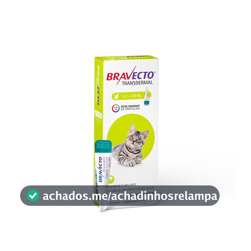 Antipulgas Transdermal para Gatos Bravecto, 112,5mg, 1 Pipeta