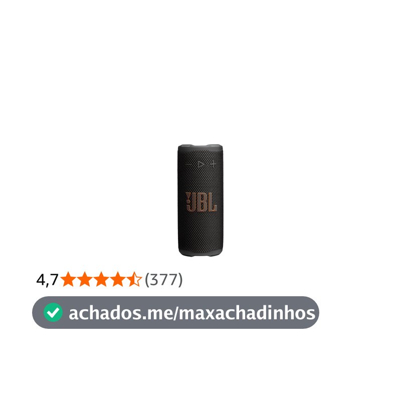 JBL Grip, Caixa de Som Bluetooth Portátil à Prova d'Água com Luz - Preto