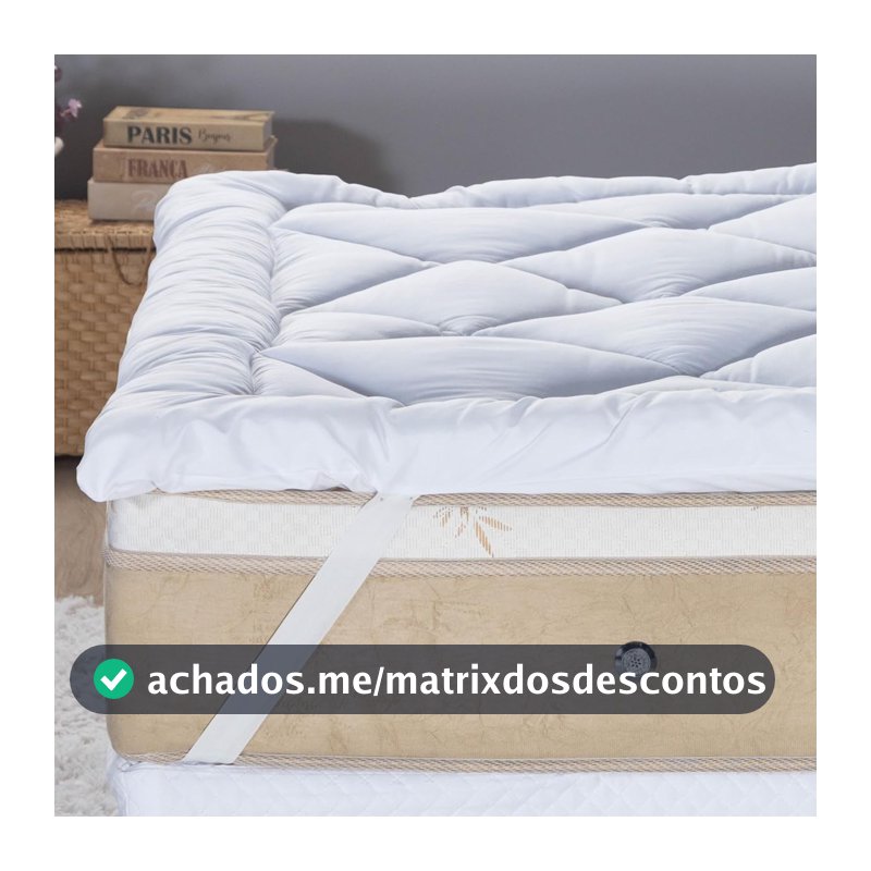 Casa Dona Pillow Top 400 Fios Toque de Plumas, Queen