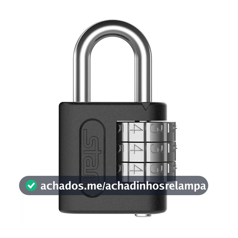 CADEADO DE SEGREDO 25 MM - PRETO FOSCO - ENCARTELADO