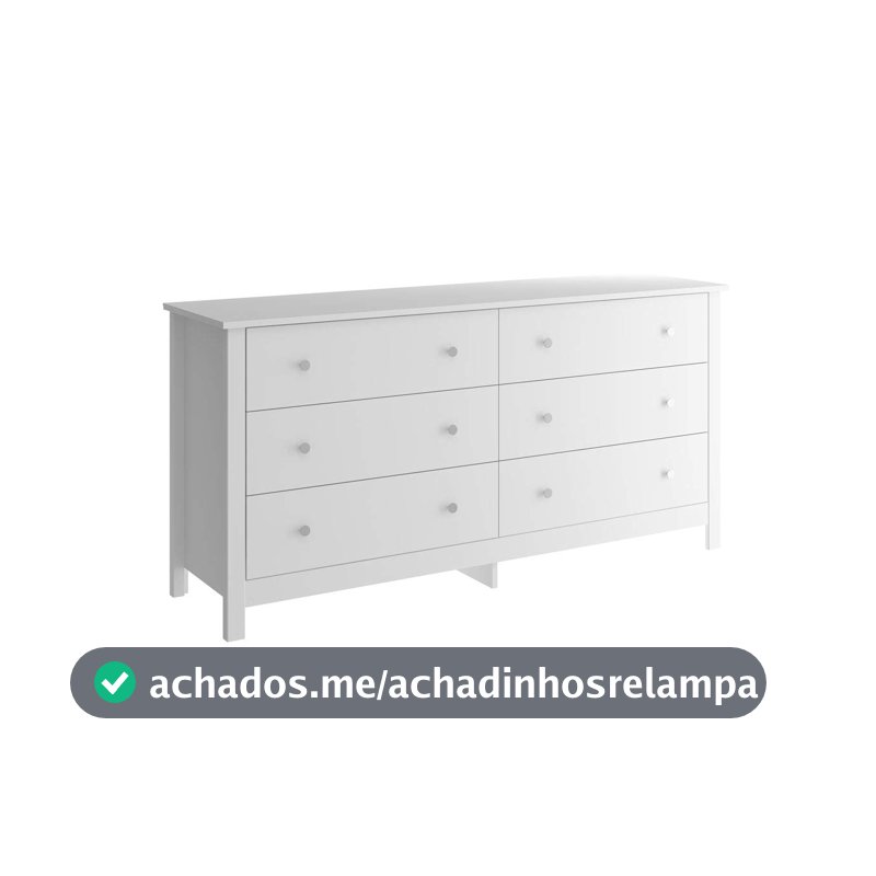 Cômoda Ditália 6 Gavetas Dm-221 Branco
