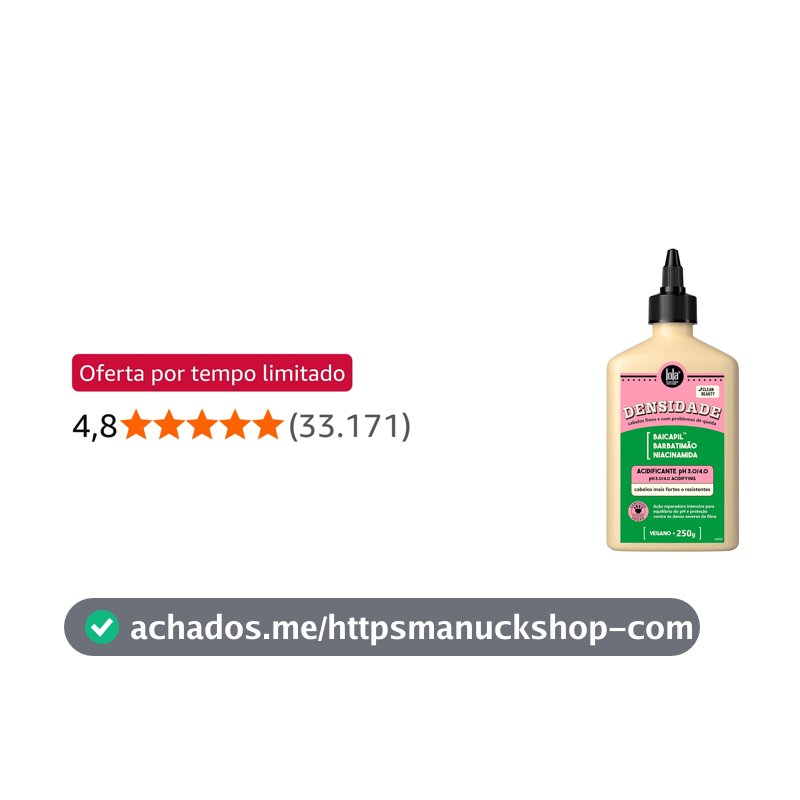 Densidade Acidificante Capilar 250g, Lola Cosmetics