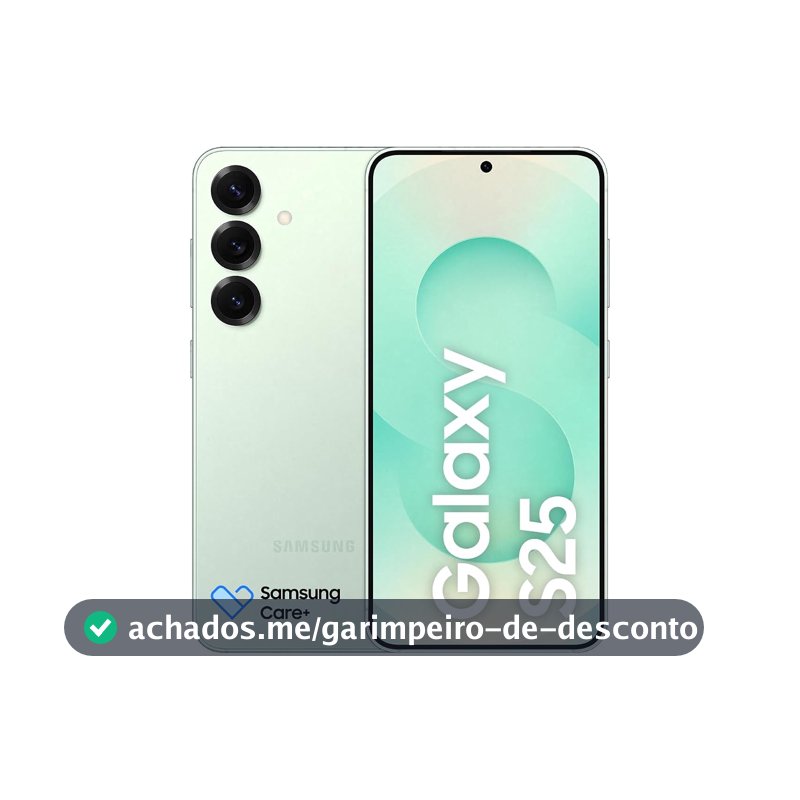 Celular Samsung Galaxy S25 5G, 256GB, 12GB RAM, Câmera Tripla de 50+12+10, Tela Grande de 6.2", Verde