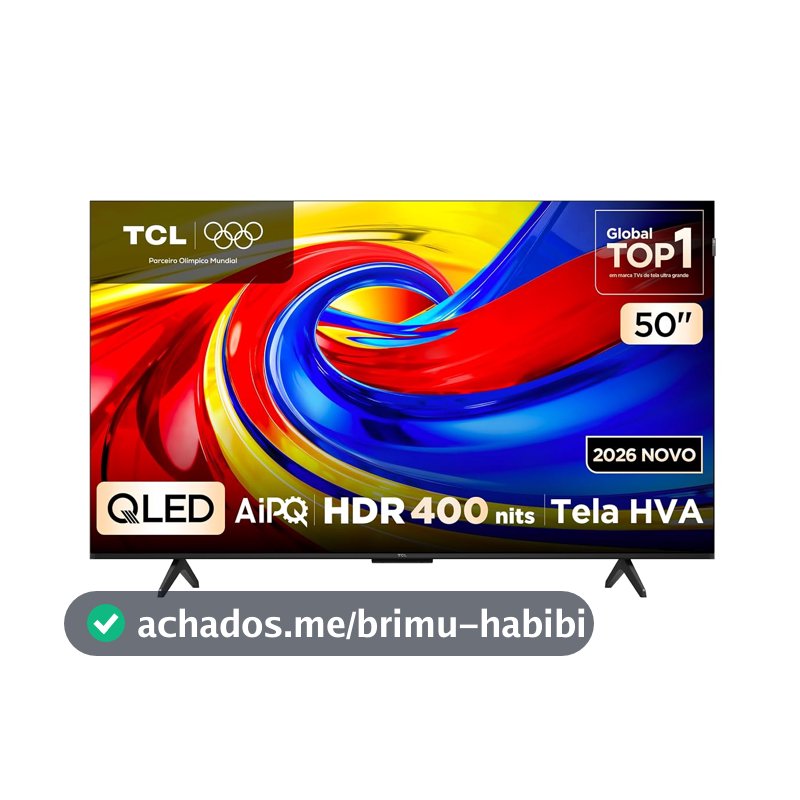 Smart TV TCL 50 Polegadas QLED 4K P7L WiFi Bluetooth Google TV HDR10+ 60 Hz AIPQ 50P7L