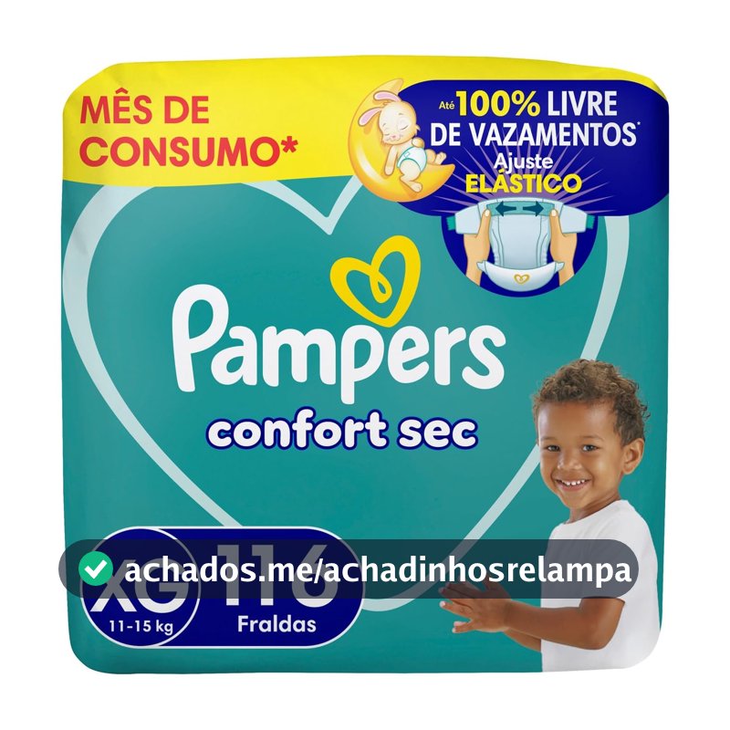 Fralda Pampers Confort Sec Tamanho XG 116 Unidades