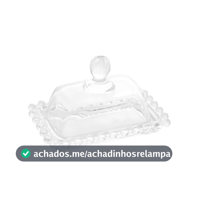 WOLFF - Manteigueira de Cristal 11cm x 7cm x 7cm - Linha Pearl