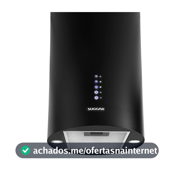 SUGGAR COIFA ILHA REDONDA QUARTZO 35 CM PRETA 220V TP3522PT