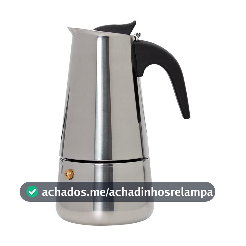 Mimo Style Cafeteira Italiana Moka de Aluminio Com Alça Café Expresso para 6 Cafézinhos, Capacidade 300 ml