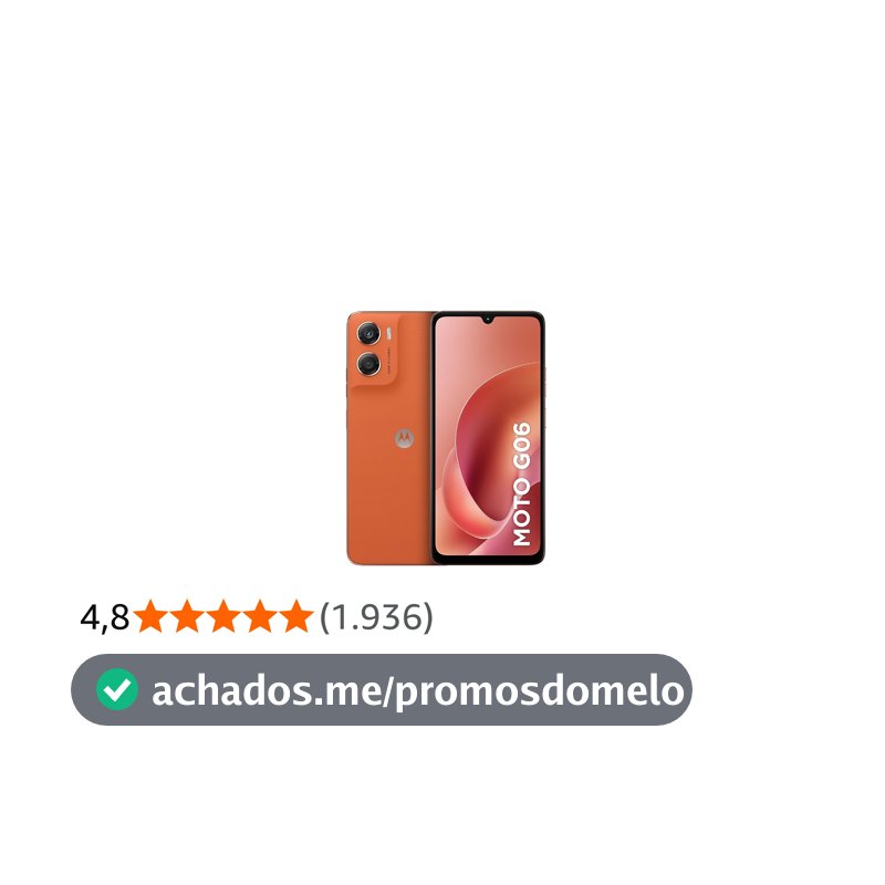 Smartphone Motorola Moto g06-128GB 12GB (4GB RAM + 8GB Ram Boost) e Camera 50MP com AI Bateria de 5200 mAh Tela 6.9" - Laranja