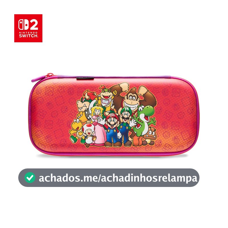 PowerA Slim Case for Nintendo Switch 2 - Mario and Friends, Officially Licensed, Protective Case, Holds 10 Game Cards, Padded Screen Protector, Built-in Play Stand