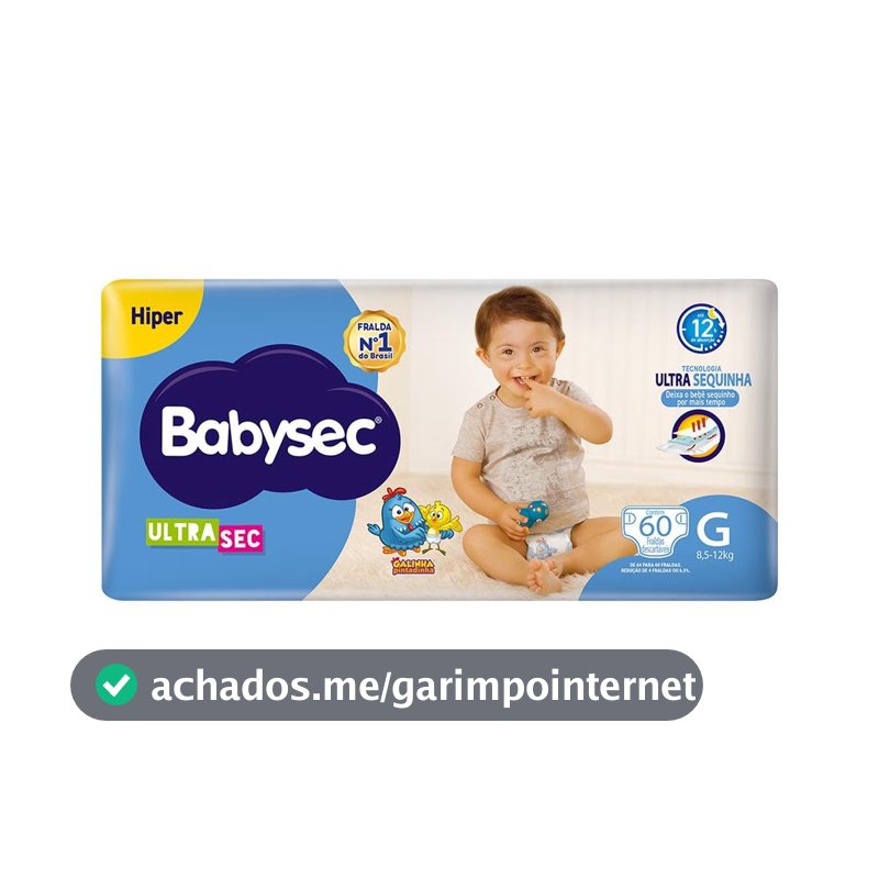 Fralda Babysec Galinha Pintadinha Ultrasec G 60 Und