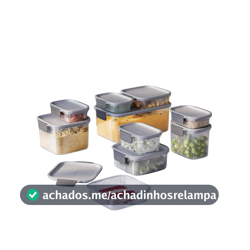 Electrolux Kit 10 Potes Herméticos de Plástico Cinza, 9,15L, Safelock