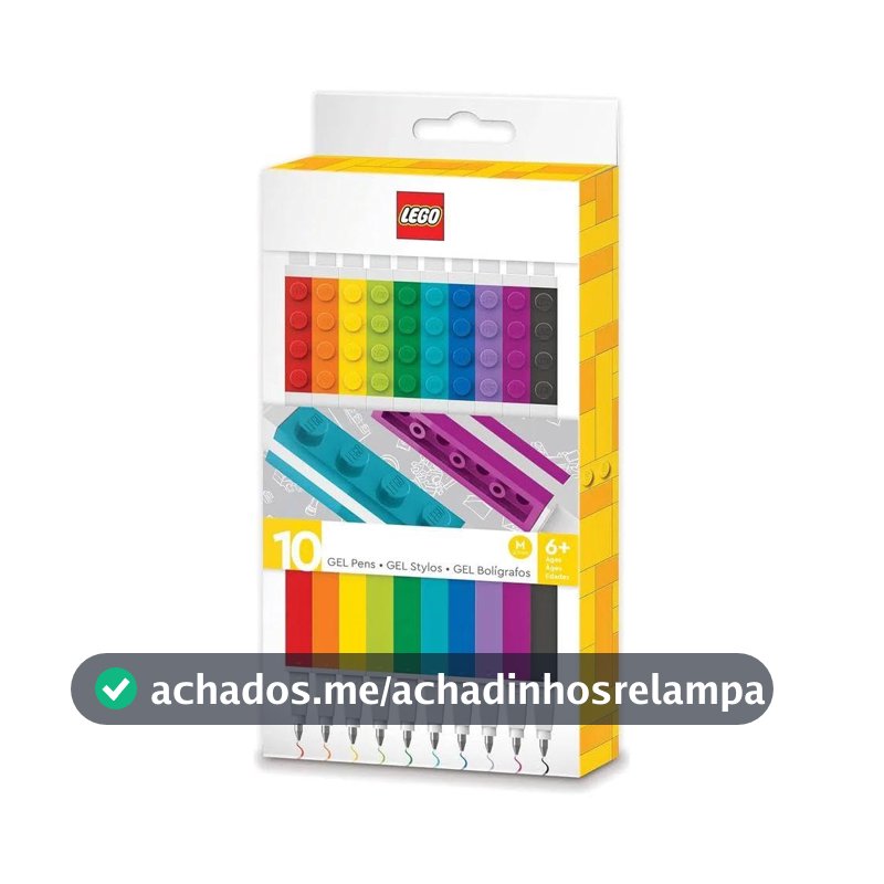 Estojo Caneta Gel LEGO Original com 10 cores