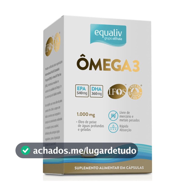 Omega 3 óleo de peixe, 180 cápsulas gel, Equaliv