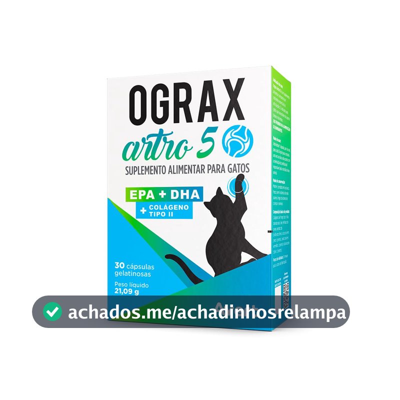 Suplemento Alimentar para Gatos Ograx Artro 5 (30 cápsulas) - Avert
