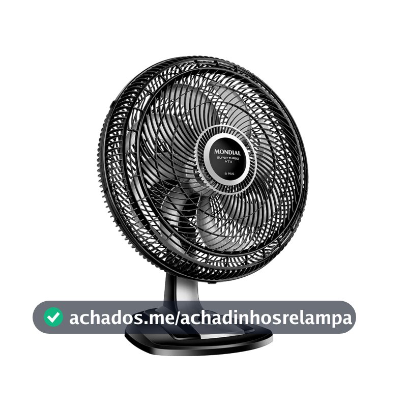 MONDIAL Ventilador 50cm Super Turbo 8 Pás, Preto/Prata, 150W, 220V - VTX-50-8P