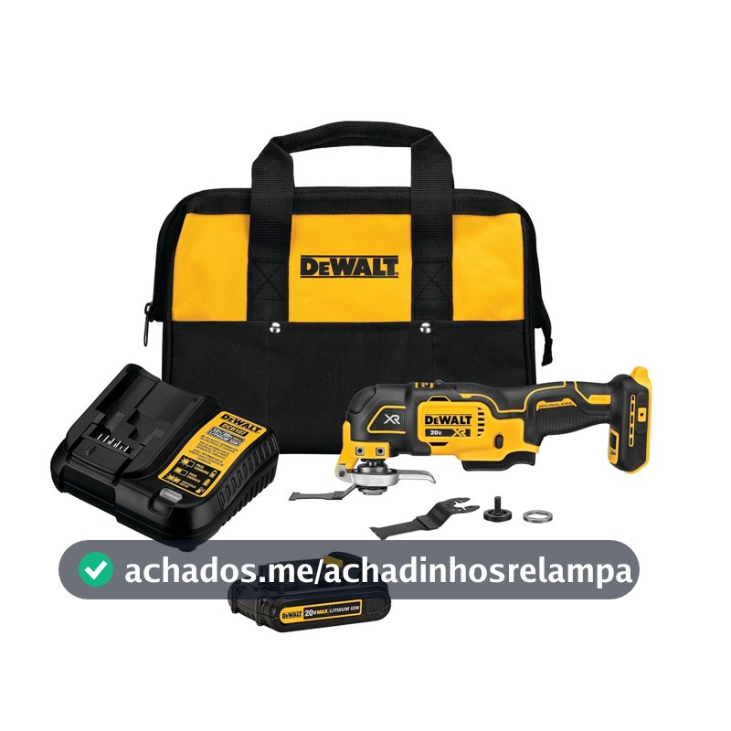 DEWALT Kit de ferramentas oscilantes 20V MAX XR, 3 velocidades, com lâminas, bateria e carregador incluídos (DCS356C1)