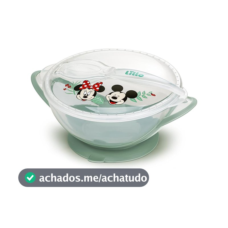 Prato Bowl com Ventosa e Colher Disney