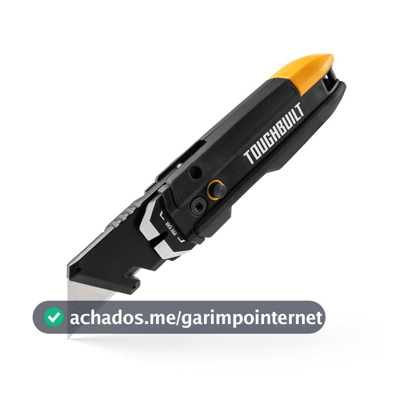 ToughBuilt – Faca utilitária Prybar, faca utilitária dobrável resistente com prybar embutido, borda raspadora, cortador de arame e liberação de lâmina de troca rápida, estrutura totalmente em metal