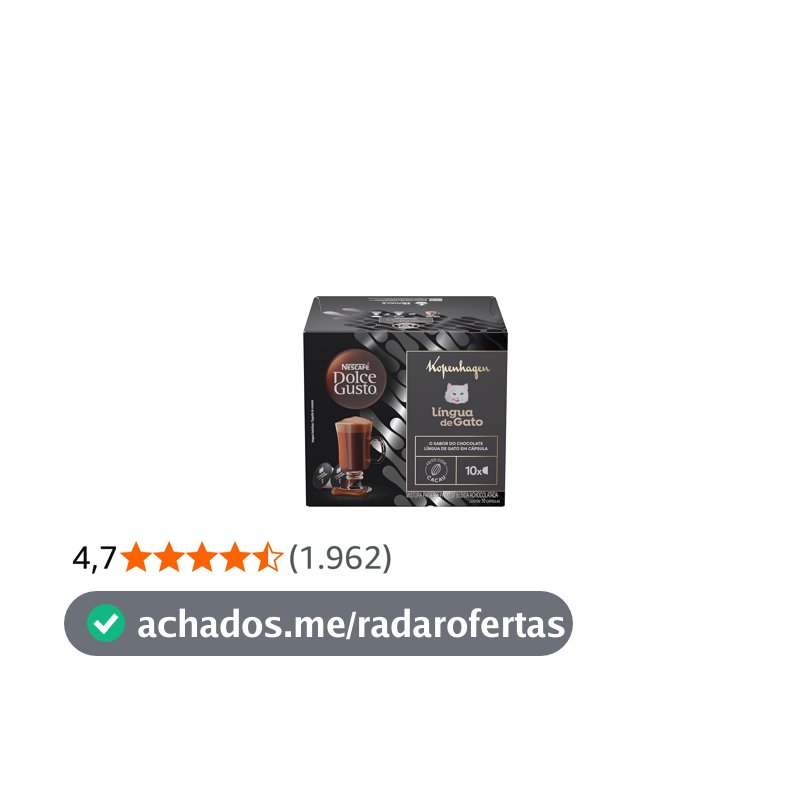 Achocolatado em Cápsula Nescafé Dolce Gusto Kopenhagen Língua de Gato 10 cápsulas